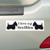 Schotse Terrier, ik hou van mijn Schotse/blauwe kr Bumpersticker (Op auto)