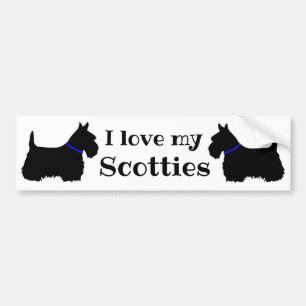 Schotse Terrier, ik hou van mijn Schotse/blauwe kr Bumpersticker
