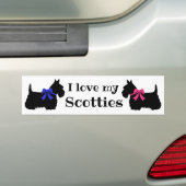 Schotse Terrier, ik hou van mijn Schotse, met boog Bumpersticker (Op auto)