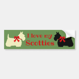 Schotse Terrier, ik hou van mijn Scotties/wheaten/ Bumpersticker