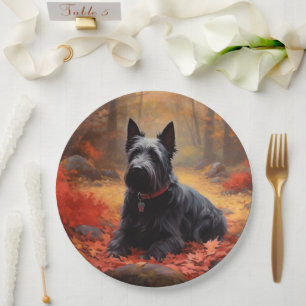 Schotse Terrier in de herfst Inspiratie van vallen Papieren Bordje