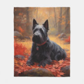 Schotse Terriër in de herfst laat Herfst inspirere Fleece Deken (Voorkant)