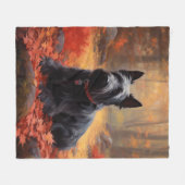 Schotse Terriër in de herfst laat Herfst inspirere Fleece Deken (Voorkant (Horizontaal))