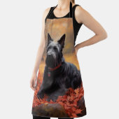 Schotse Terriër in de herfst laat Herfst inspirere Schort (Insitu)