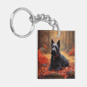 Schotse Terriër in de herfst laat Herfst inspirere Sleutelhanger (Voorkant Links)