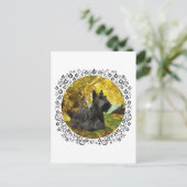 Schotse Terrier in herfstbossen Briefkaart (Staand voorkant)