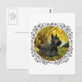 Schotse Terrier in herfstbossen Briefkaart (Voorkant / Achterkant)