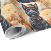 Schotse Terriër in het najaar verlaat Thanksgiving Cadeaupapier (Rol Hoek)