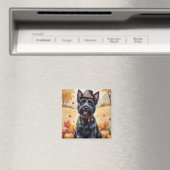 Schotse Terriër in het najaar verlaat Thanksgiving Magneet (Insitu (Vaatwasser))