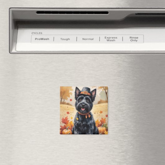 Schotse Terriër in het najaar verlaat Thanksgiving Magneet (Insitu (Vaatwasser))
