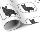 Schotse Terrier in Keltisch Frame Cadeaupapier (Rol Hoek)