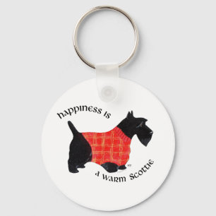 Schotse Terrier in rode geruite trui Sleutelhanger