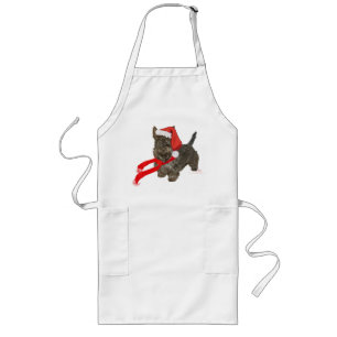 Schotse Terrier is Kerstman Helper Lang Schort