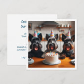 Schotse terrier kaart, Schotse terrier verjaardag Kaart (Voorkant / Achterkant)