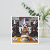 Schotse terrier kaart, Schotse terrier verjaardag Kaart (Staand voorkant)