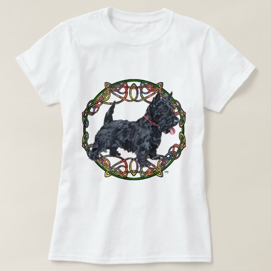 Schotse Terrier Keltisch ontwerp T-shirt (Design voorkant)
