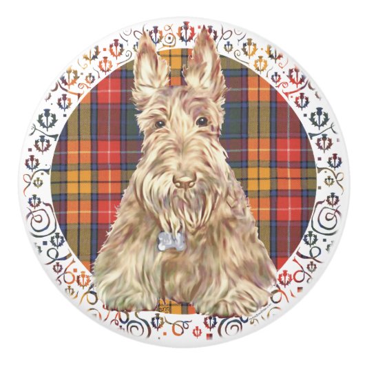 Schotse Terrier Keramische Knop (Voorkant)