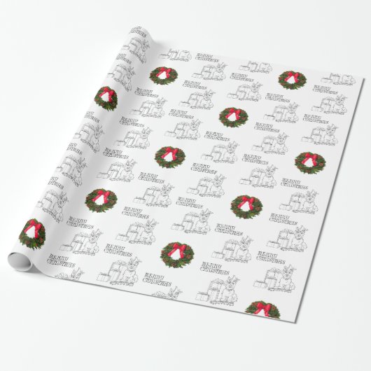 Schotse Terrier Kerst Inpakpapier (Uitgerold)