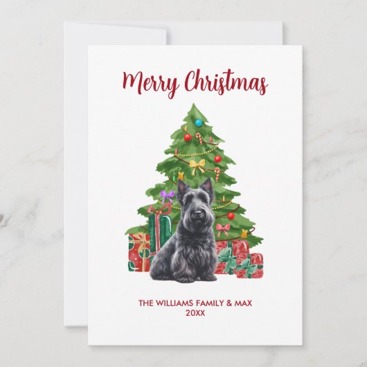 Schotse Terrier Kerst Kaart (Voorkant)