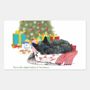 Schotse Terrier Kerst Slap Rechthoekige Sticker