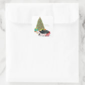 Schotse Terrier Kerst Slap Vierkante Sticker (Tas)