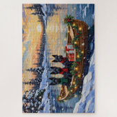 Schotse Terrier Kerstboot Vakantie Legpuzzel (Verticaal)
