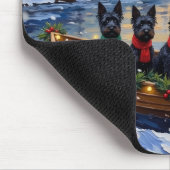 Schotse Terrier Kerstboot Vakantie Muismat (Hoek)