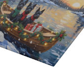 Schotse Terriër Kerstboot Vakantie Snijplank (Hoek)