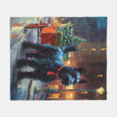 Schotse Terrier Kerstfeest Seizoen Fleece Deken (Voorkant (Horizontaal))