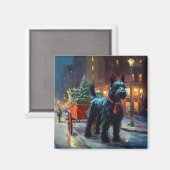 Schotse Terrier Kerstfeest Seizoen Magneet (Voorkant / Achterkant)