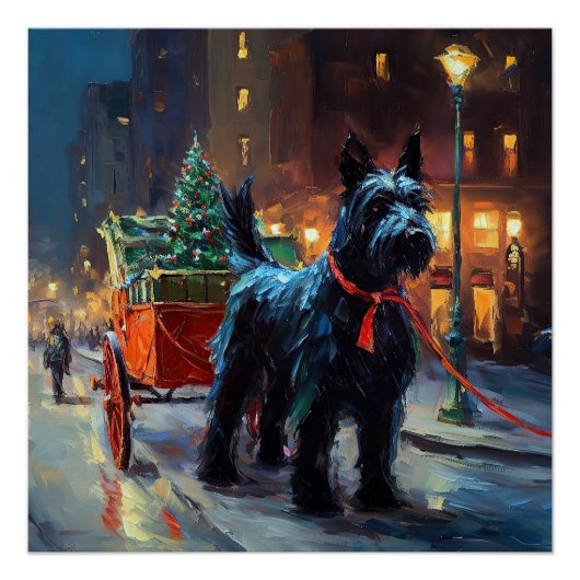 Schotse Terrier Kerstfeest Seizoen Perfect Poster (Voorkant)