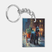 Schotse Terrier Kerstfeest Seizoen Sleutelhanger (Voorkant Links)