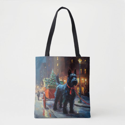 Schotse Terrier Kerstfeest Seizoen Tote Bag (Voorkant)