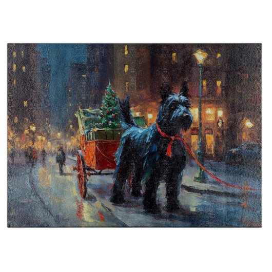 Schotse Terrier Kerstfeestseizoen Snijplank (Voorkant)