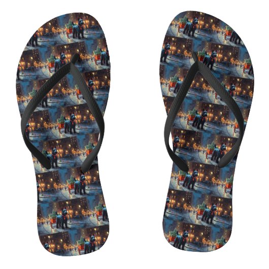 Schotse Terrier Kerstfeestseizoen Teenslippers (Voetbed)