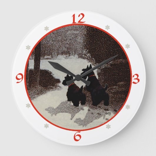 Schotse Terrier Kerstklok Grote Klok (Voorkant)