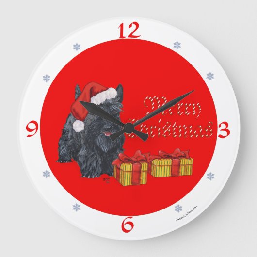 Schotse Terrier Kerstklok Grote Klok (Voorkant)
