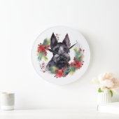 Schotse Terriër Kerstkrans Feestelijke Pup Grote Klok (Huis)