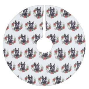 Schotse Terriër Kerstkrans Feestelijke Pup Kerstboom Rok