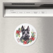 Schotse Terriër Kerstkrans Feestelijke Pup Magneet (Insitu (Vaatwasser))