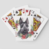 Schotse Terriër Kerstkrans Feestelijke Pup Pokerkaarten (Achterkant)