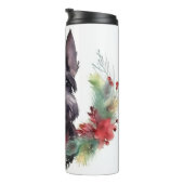 Schotse Terriër Kerstkrans Feestelijke Pup Thermosbeker (Geroteerd rechts)