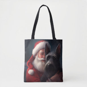 Schotse Terrier Kerstman Festieve Kerstmis Tote Bag