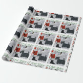 Schotse Terrier Kerstmis Cadeaupapier (Uitgerold)