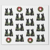 Schotse Terriër Kerstmis Cadeaupapier (Vlak)