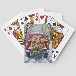Schotse Terrier Kerstmis Rode Truck Vakantie Pokerkaarten