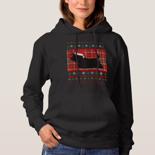 Schotse Terriër Kerstmis Scottie Hond Hoodie (Voorkant)