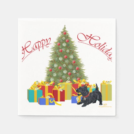 Schotse Terrier Kerstmis Servet (Voorkant)