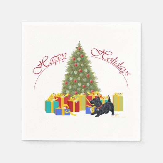 Schotse Terrier Kerstmis Servet (Voorkant)