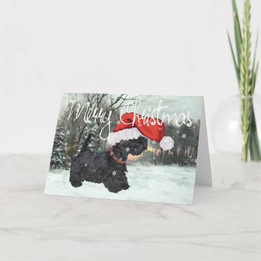 Schotse Terrier Kerstmis Sneeuw Feestdagen Kaart (Voorkant)